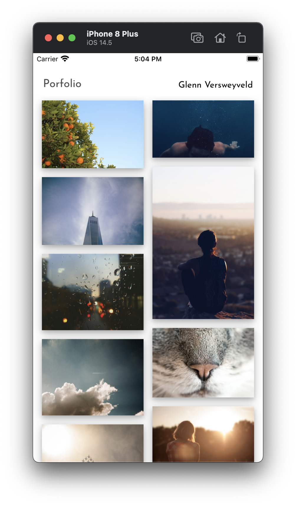 masonry app layout screenshot