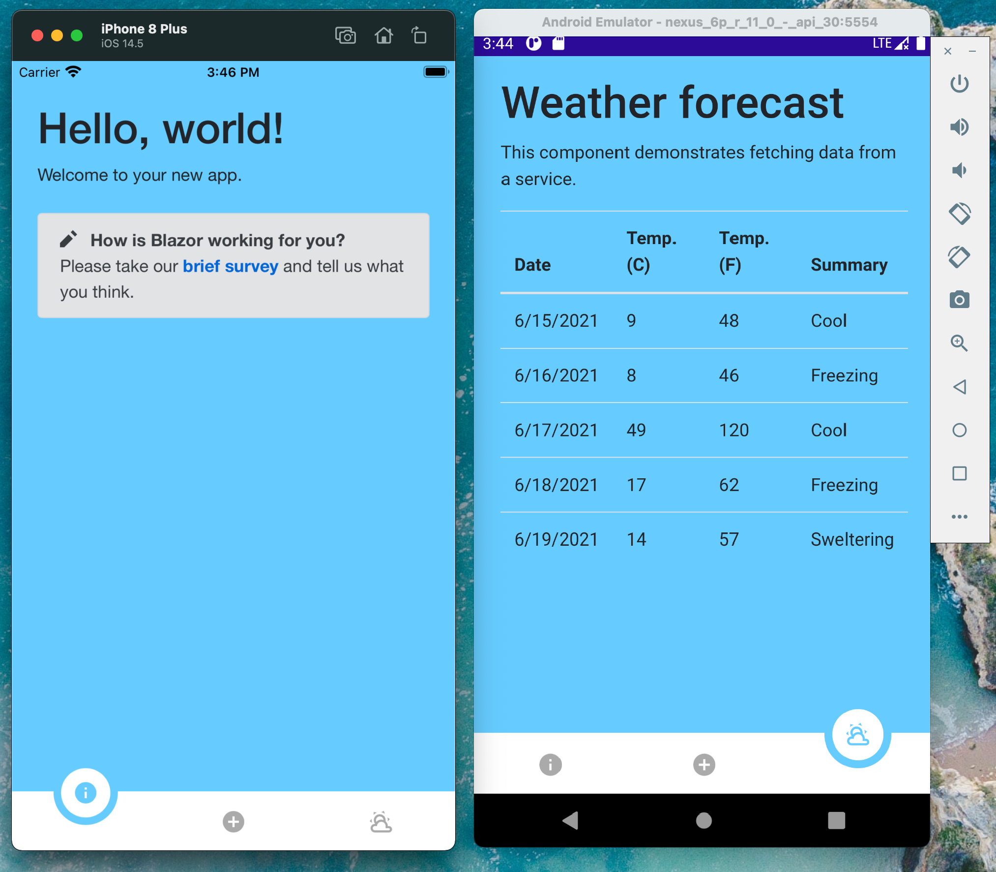 mobile maui blazor template